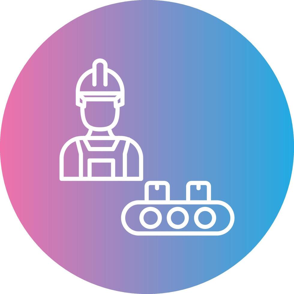 Industrial Worker Line Gradient Circle Icon vector