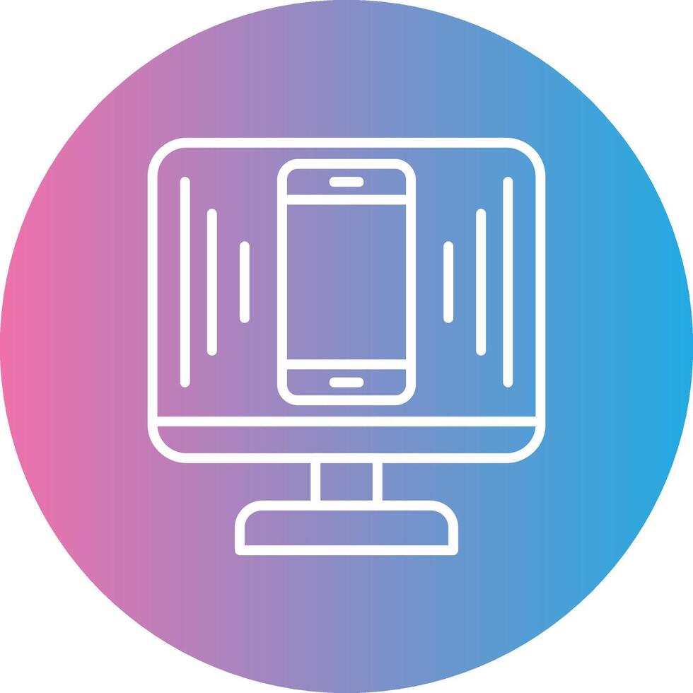 Responsive Design Line Gradient Circle Icon vector