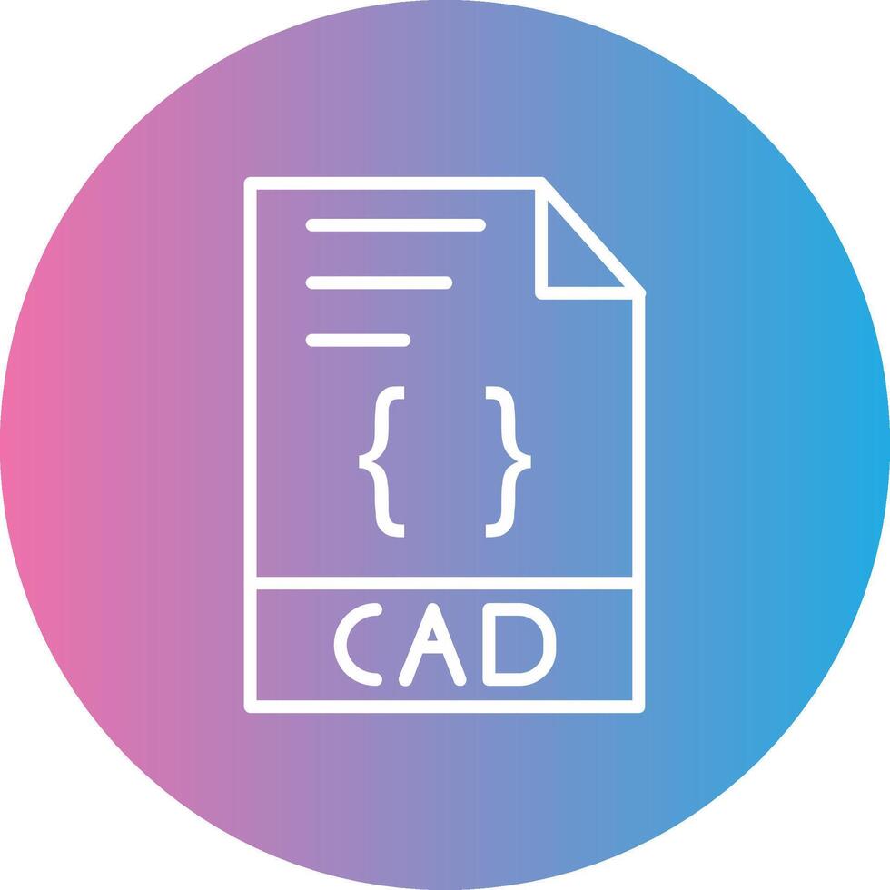CAD Line Gradient Circle Icon vector