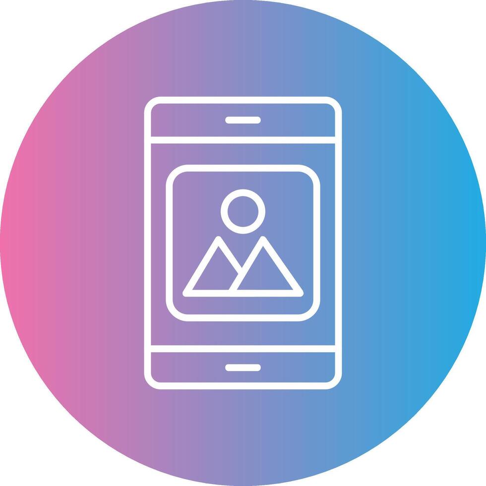 Mobile Application Line Gradient Circle Icon vector