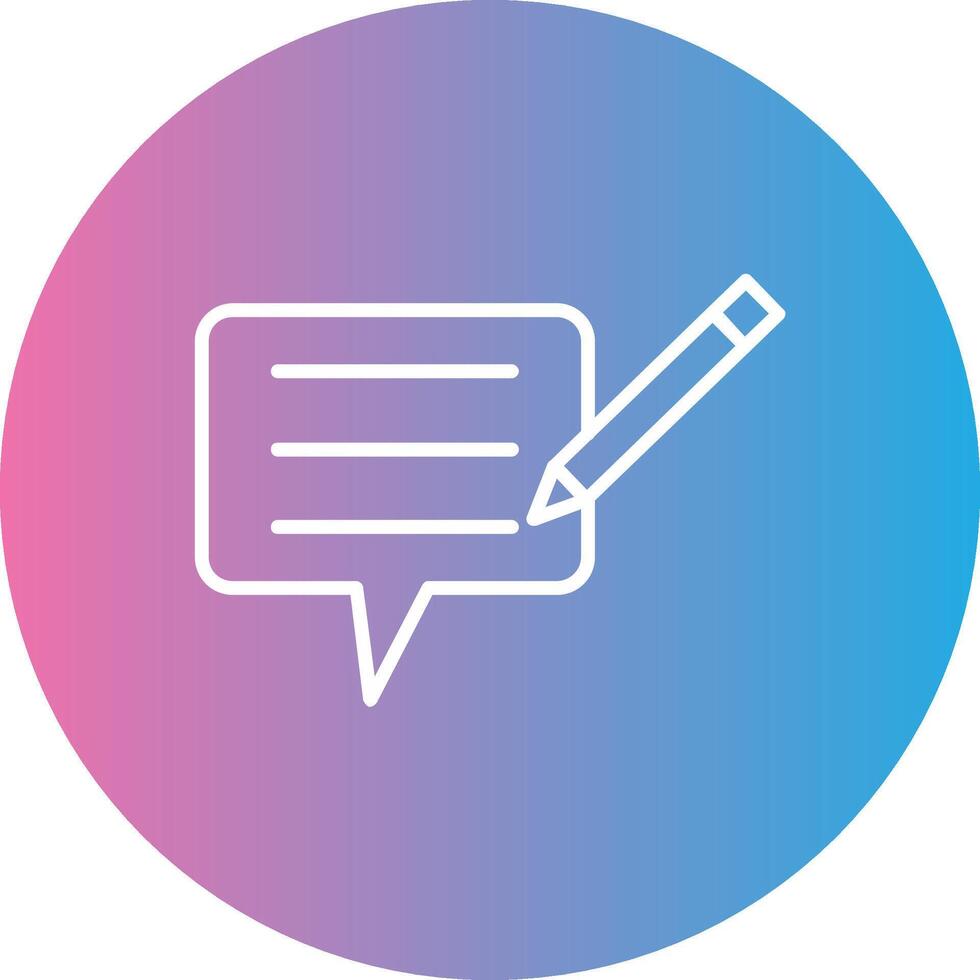 Blog Line Gradient Circle Icon vector