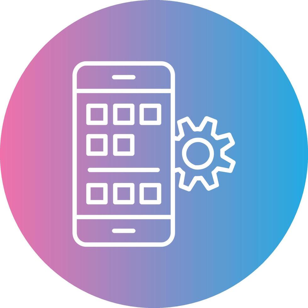 Application Development Line Gradient Circle Icon vector