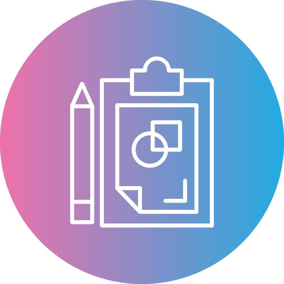 Sketching Line Gradient Circle Icon vector