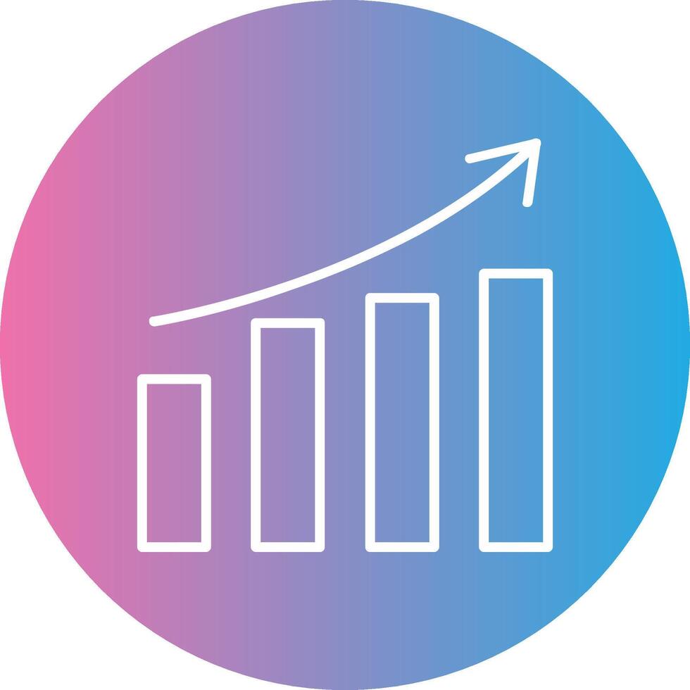 Growth Line Gradient Circle Icon vector