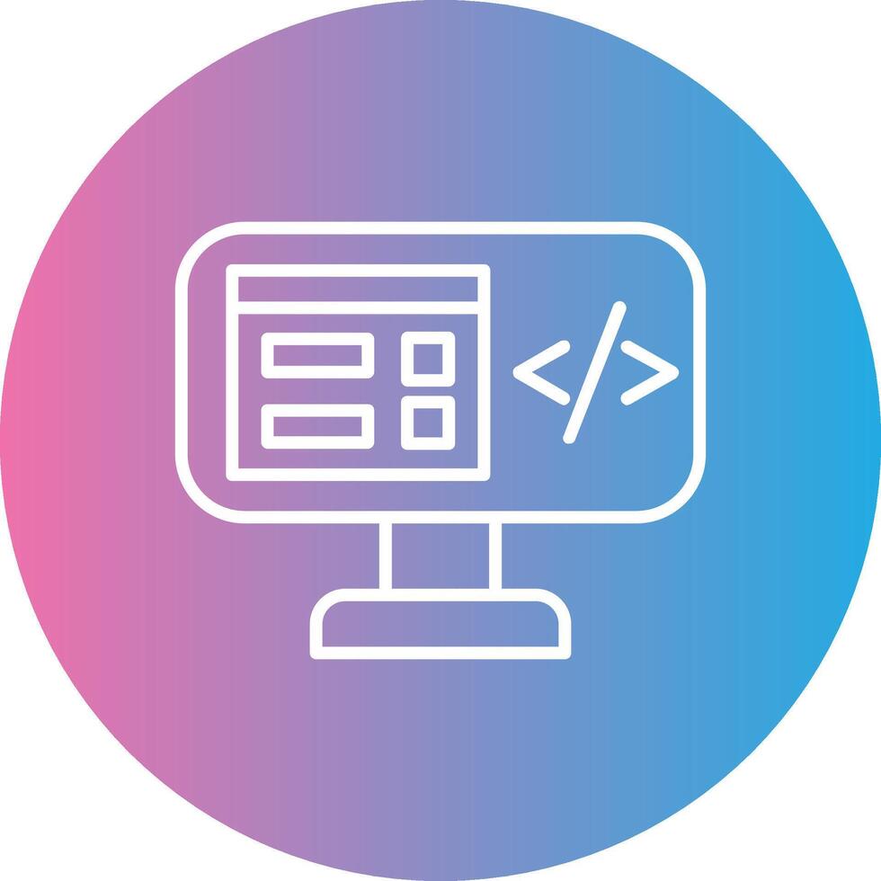 Program Coding Line Gradient Circle Icon vector