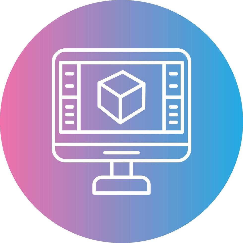 Product Design Line Gradient Circle Icon vector
