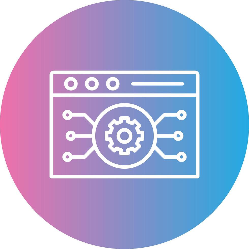 Website Algorithm Line Gradient Circle Icon vector