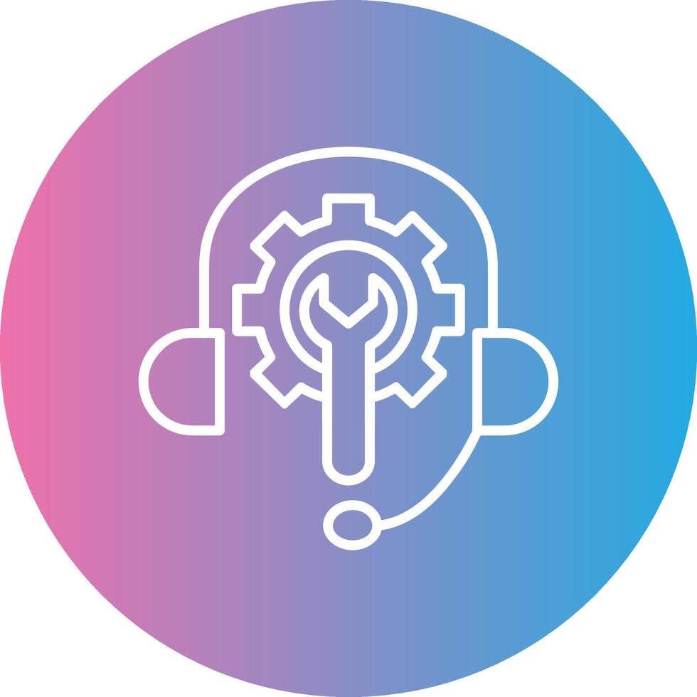 Tech Support Line Gradient Circle Icon vector