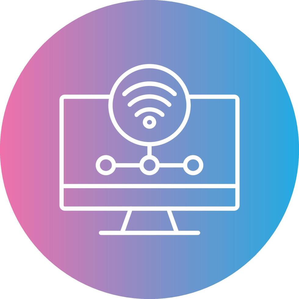 Wifi Server Line Gradient Circle Icon vector