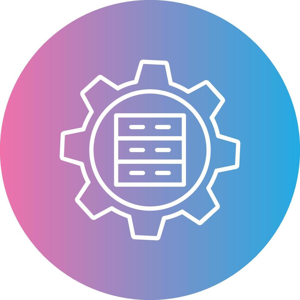 Database Management Line Gradient Circle Icon vector