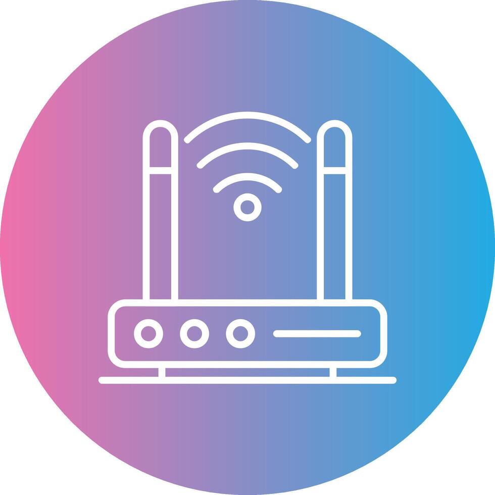 Wireless Modem Line Gradient Circle Icon vector