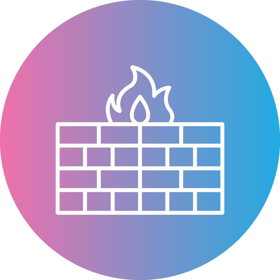 Firewall Line Gradient Circle Icon vector
