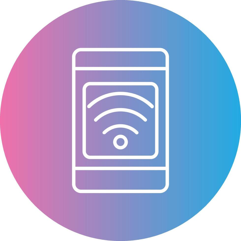 Mobile Connection Line Gradient Circle Icon vector