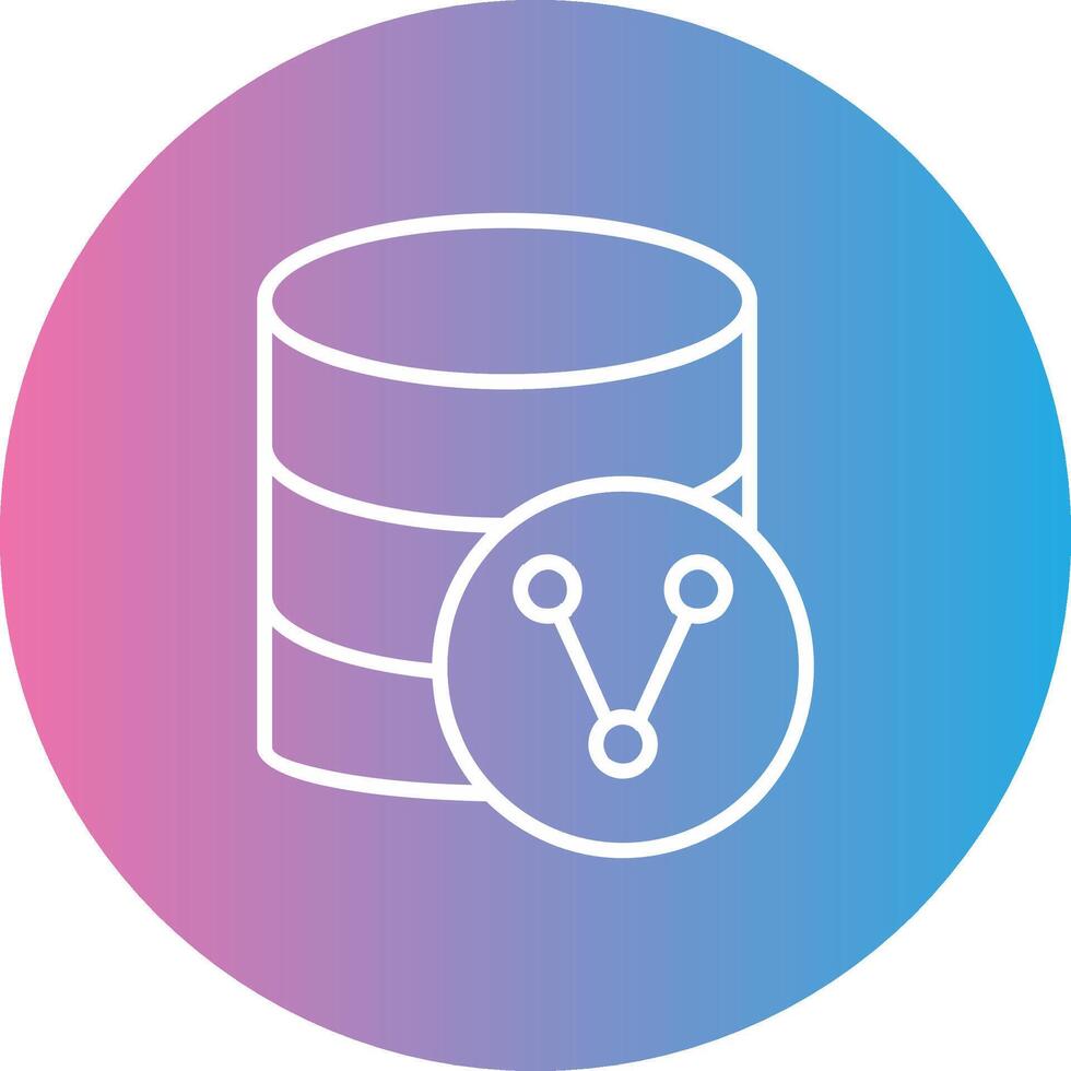 Database Sharing Line Gradient Circle Icon vector