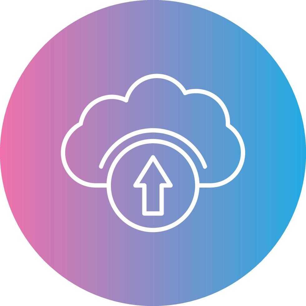 Cloud Drive Line Gradient Circle Icon vector