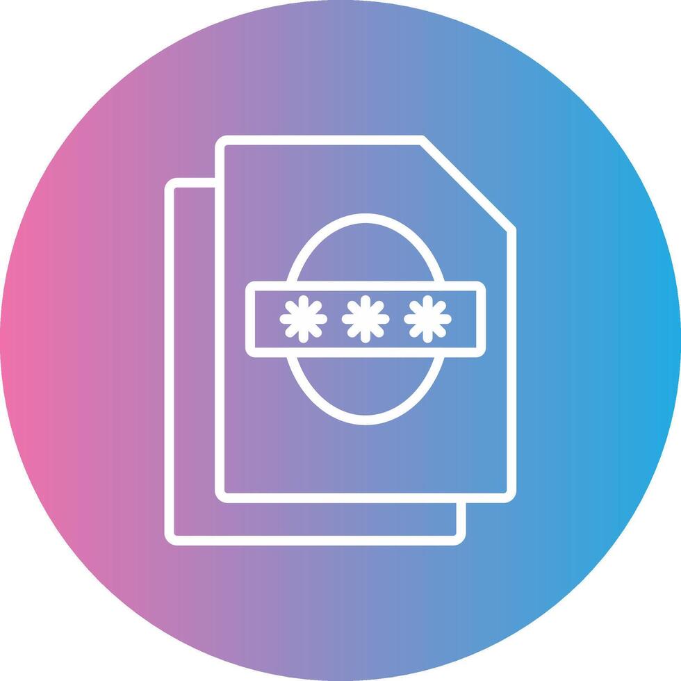 Security File Faceprint Line Gradient Circle Icon vector