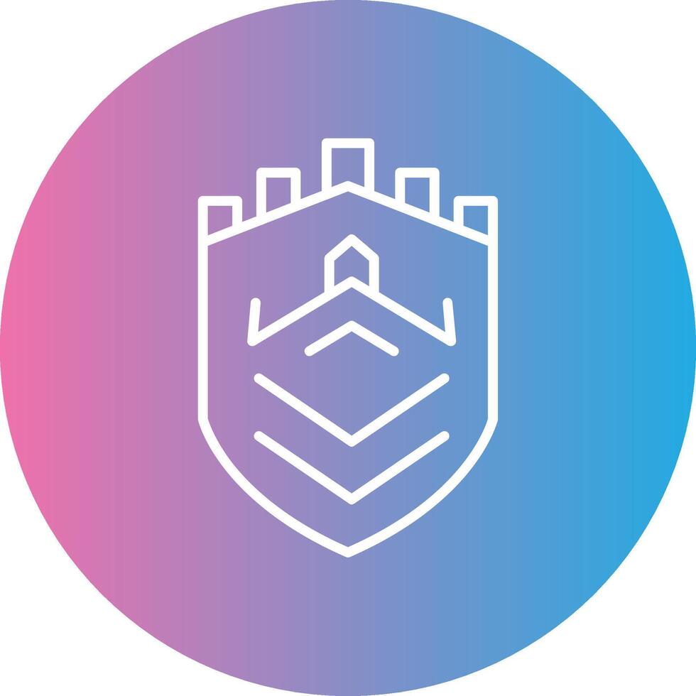 Security Castle Tech Line Gradient Circle Icon vector