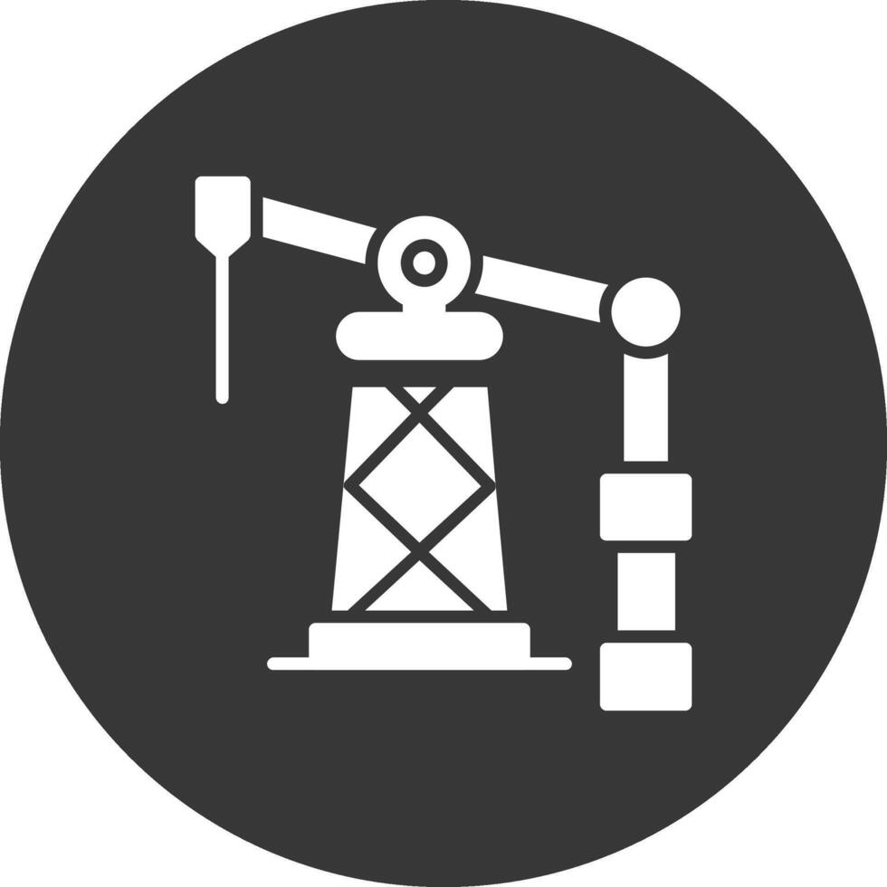 Oil Derrick Glyph Inverted Icon vector