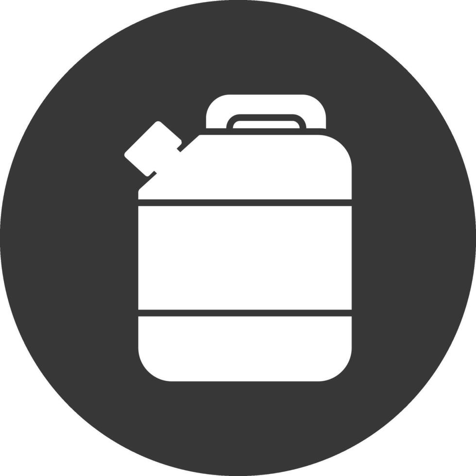 Jerry Can Glyph Inverted Icon vector