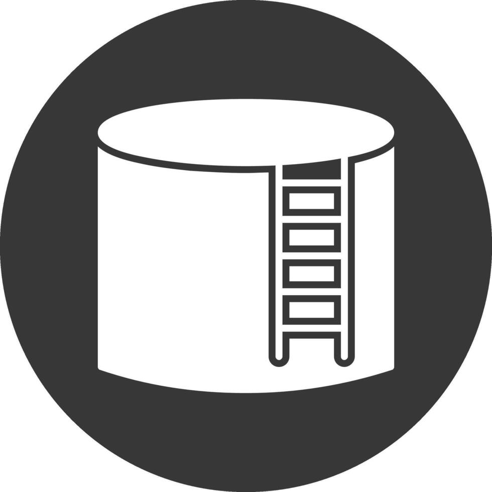 Storage Tank Glyph Inverted Icon vector