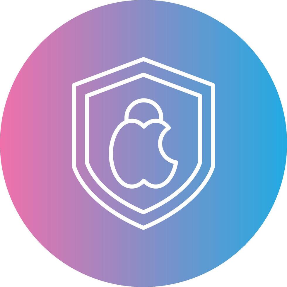 Mac Security Line Gradient Circle Icon vector
