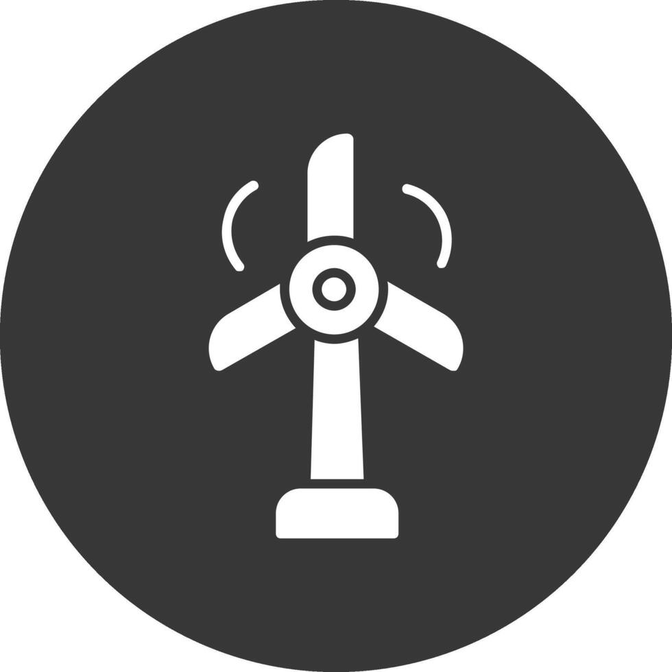 viento turbina glifo invertido icono vector