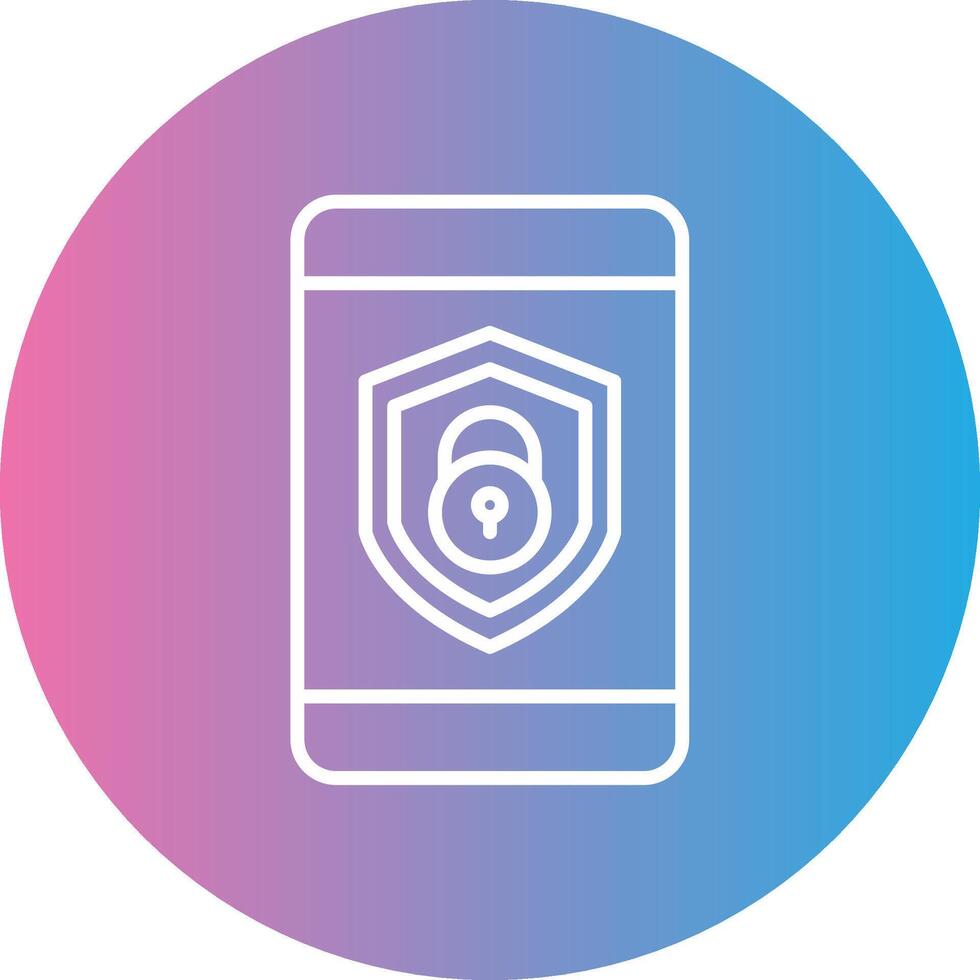 Security mobile Lock Line Gradient Circle Icon vector