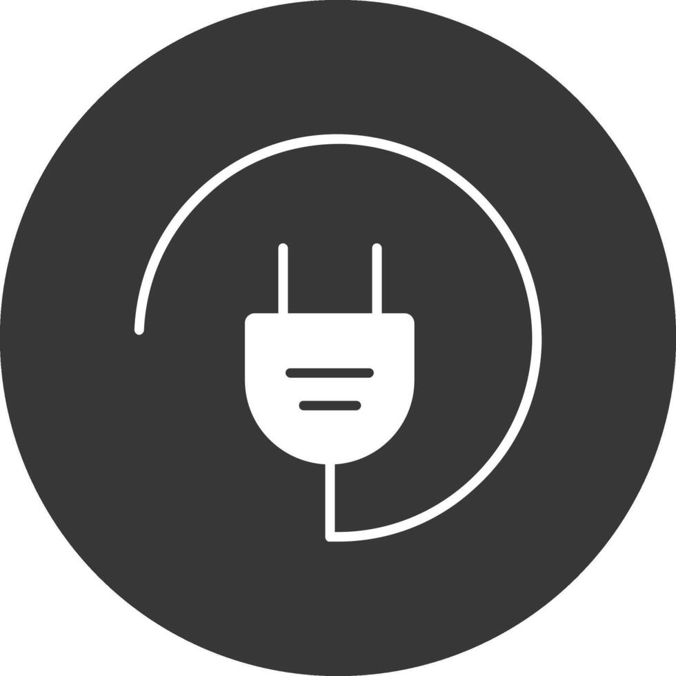 Plug Glyph Inverted Icon vector