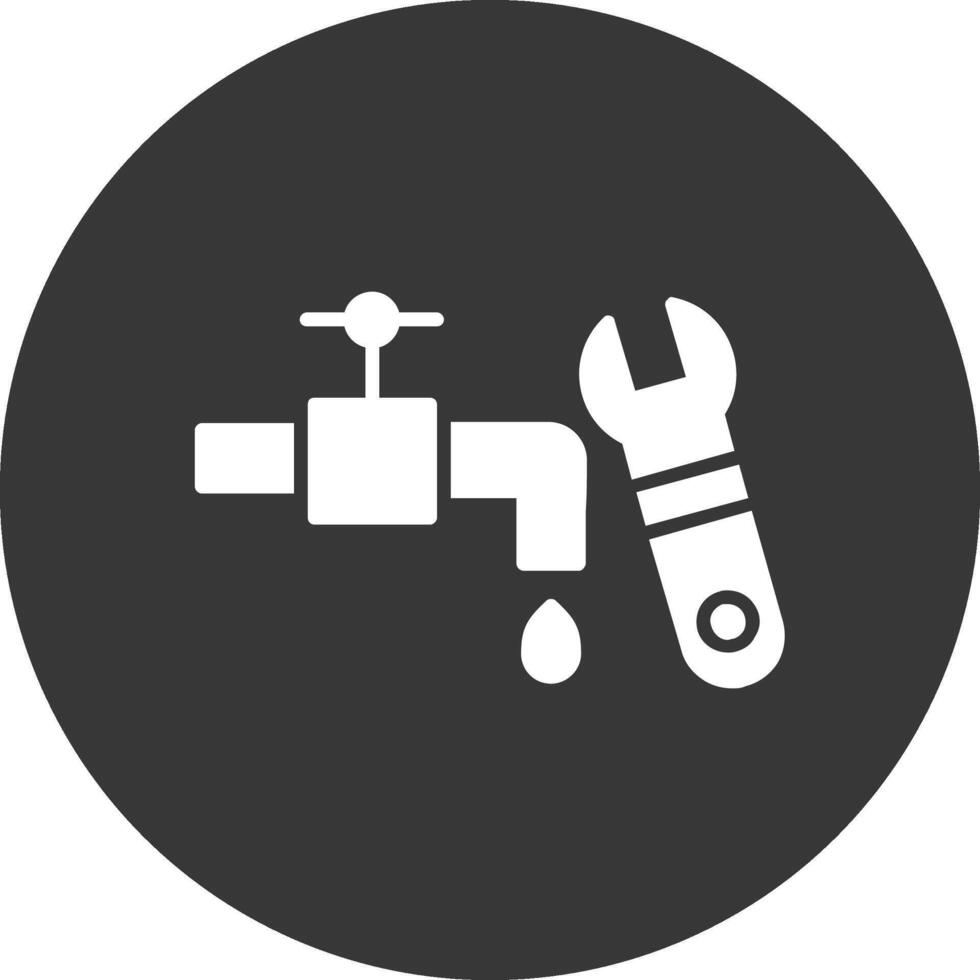 Plumbing Glyph Inverted Icon vector