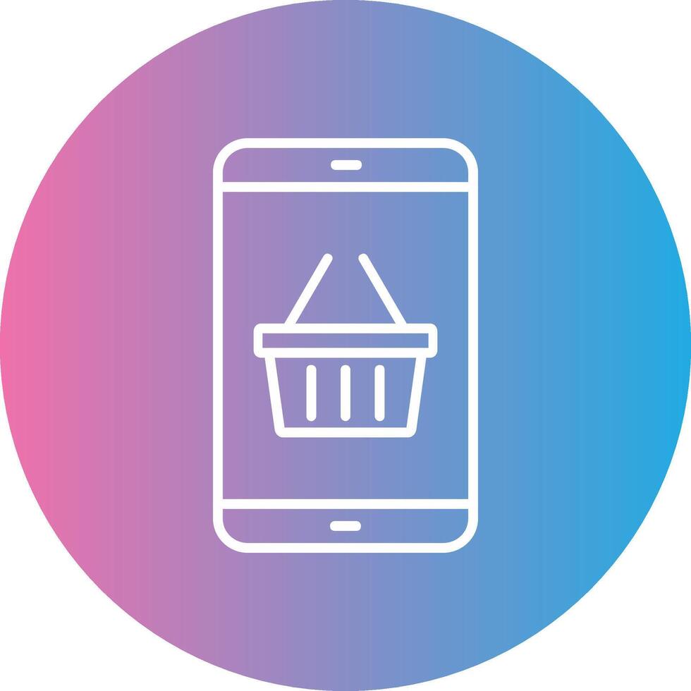 Shopping Application Line Gradient Circle Icon vector