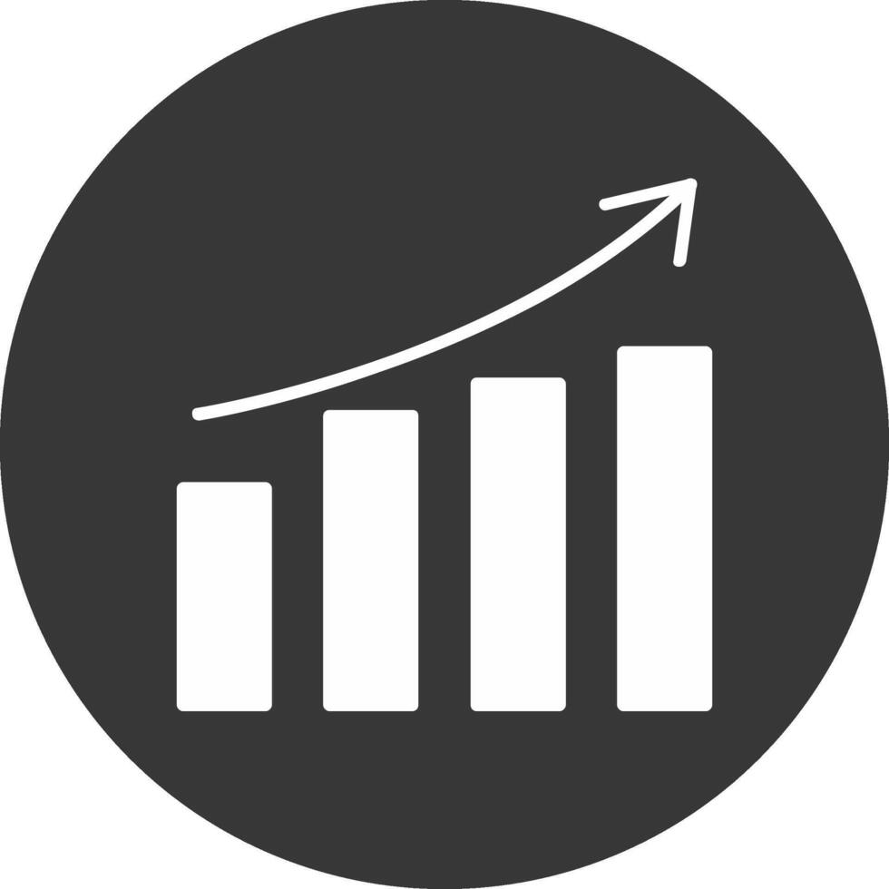 Growth Glyph Inverted Icon vector