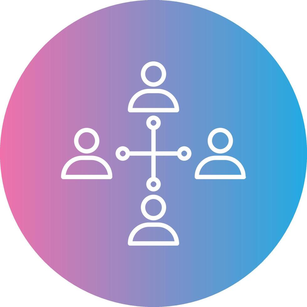 Network Marketing Line Gradient Circle Icon vector