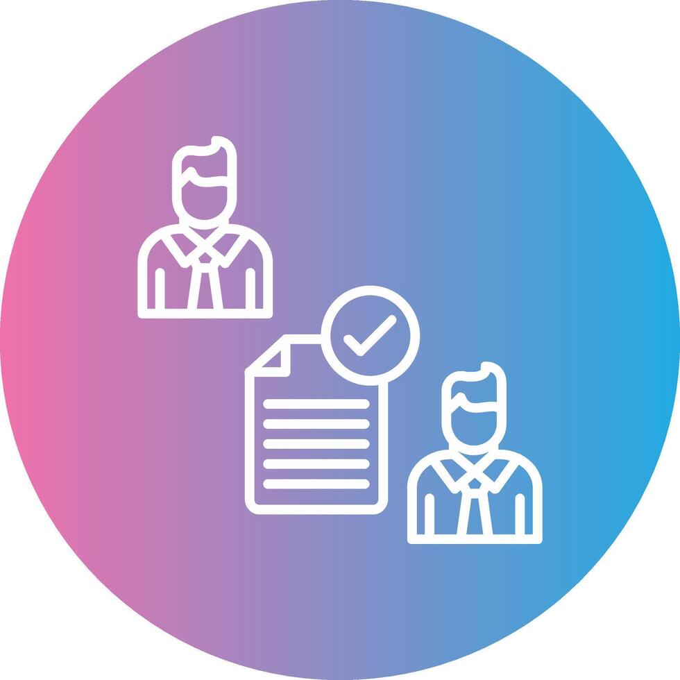 Conclusion Of Contract Line Gradient Circle Icon vector