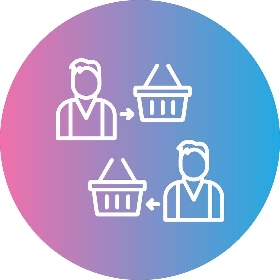 Reseller Line Gradient Circle Icon vector
