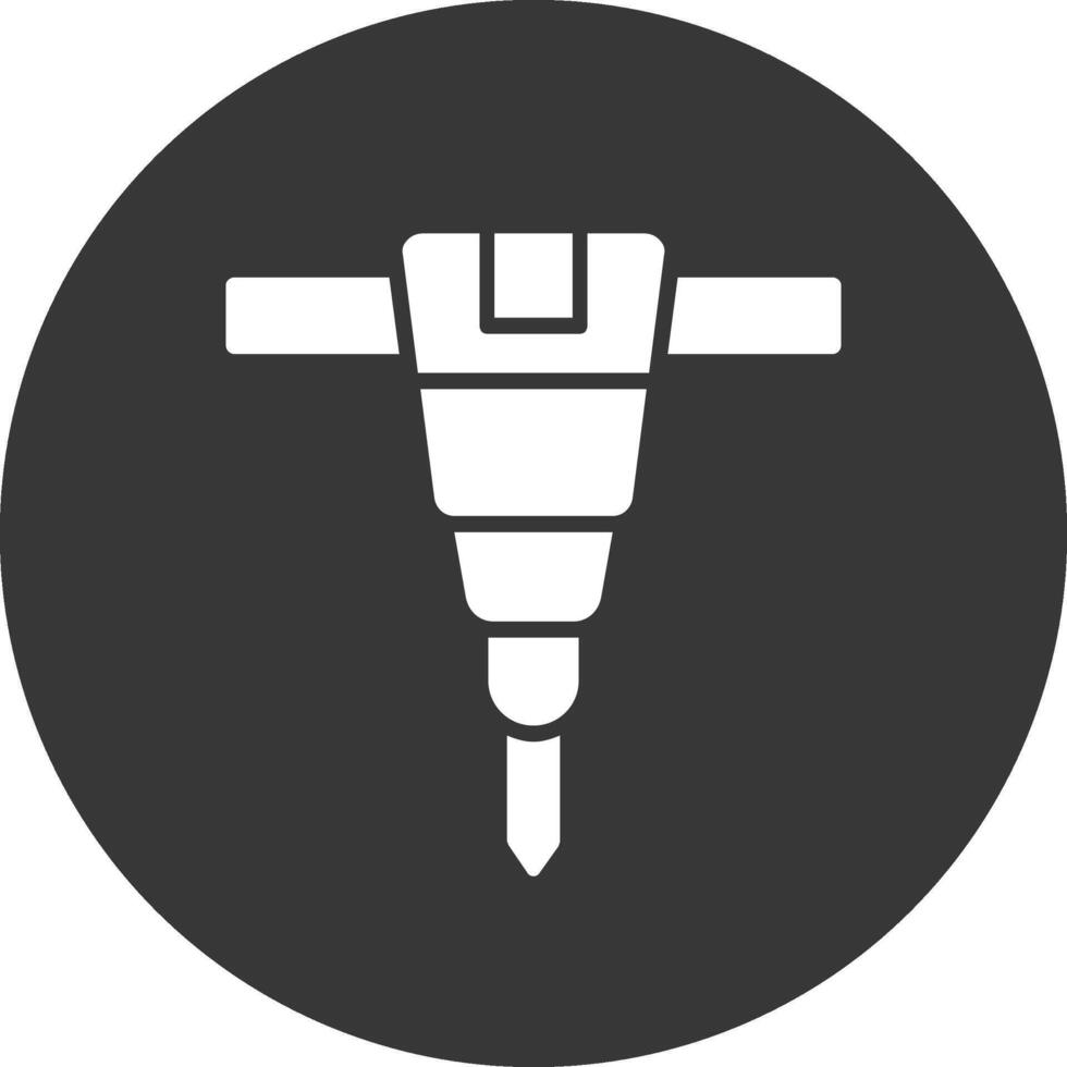 Jackhammer Glyph Inverted Icon vector