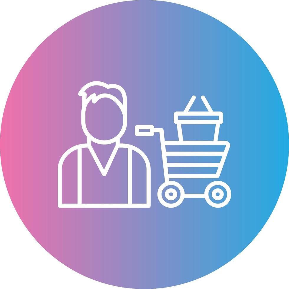 Buyer Line Gradient Circle Icon vector
