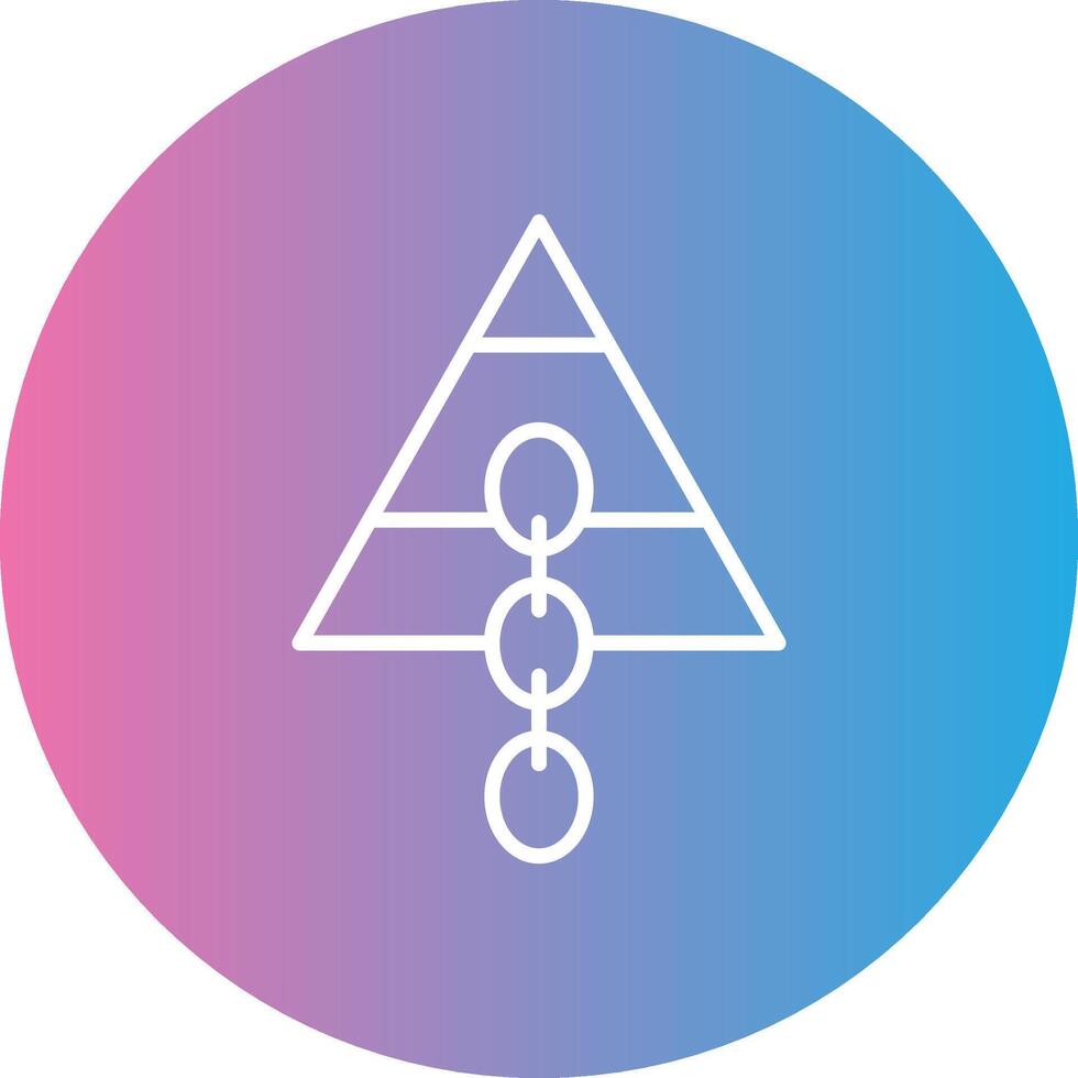 Link pyramide Line Gradient Circle Icon vector