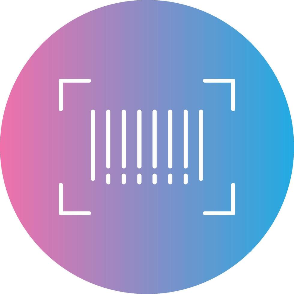 Bar Code Line Gradient Circle Icon vector
