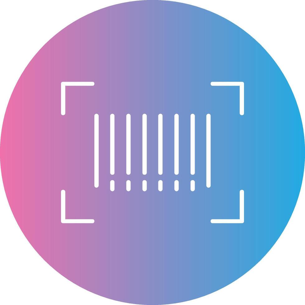 Bar Code Line Gradient Circle Icon vector