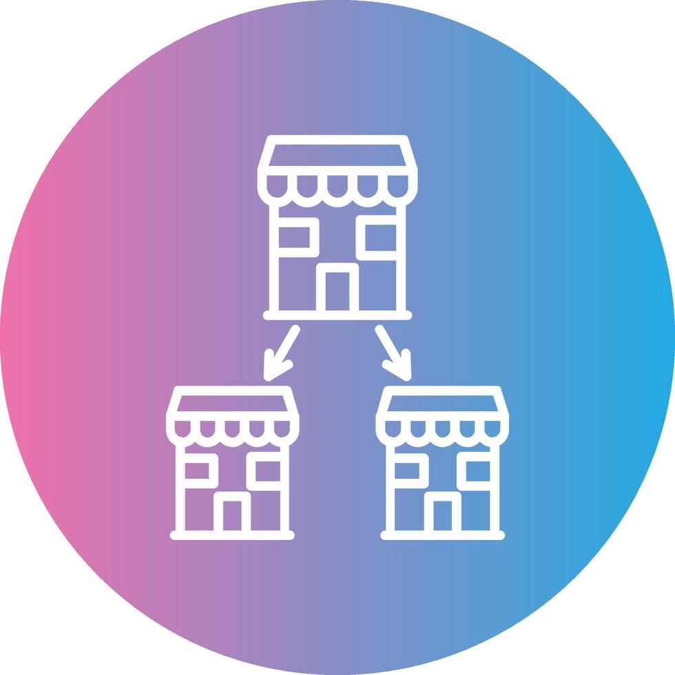 Chain Store Line Gradient Circle Icon vector