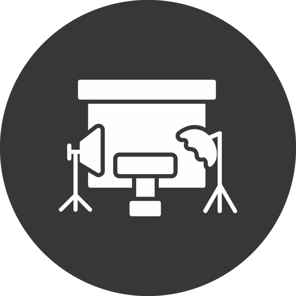 Studio Glyph Inverted Icon vector