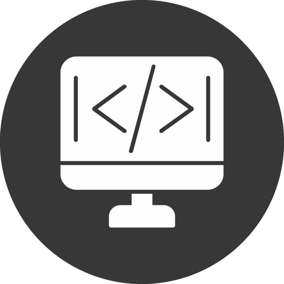 icono de glifo de programación invertido vector