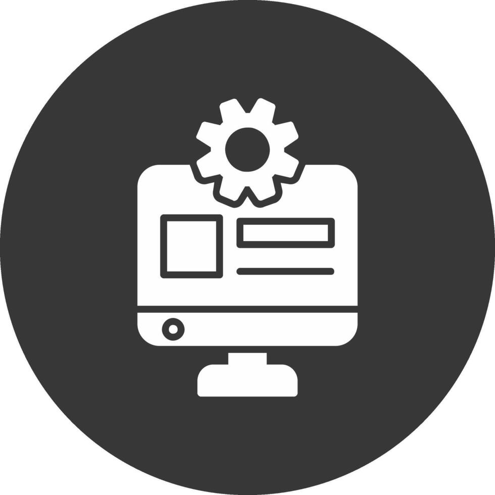 Web Administrator Glyph Inverted Icon vector