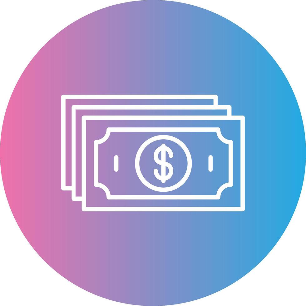 Cash Line Gradient Circle Icon vector