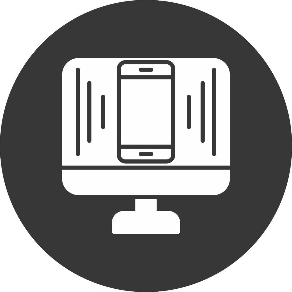 Responsive Design Glyph Inverted Icon vector