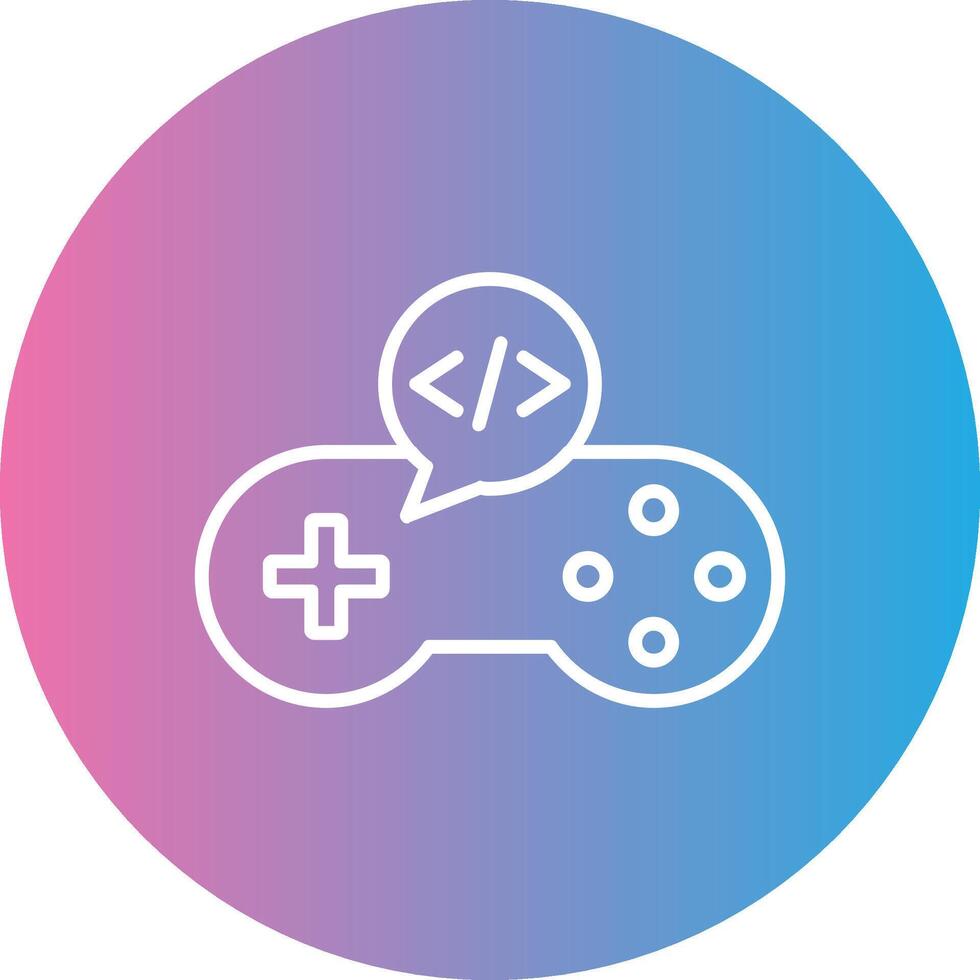 Game Develop Line Gradient Circle Icon vector