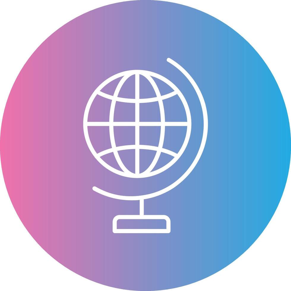 Global World Line Gradient Circle Icon vector