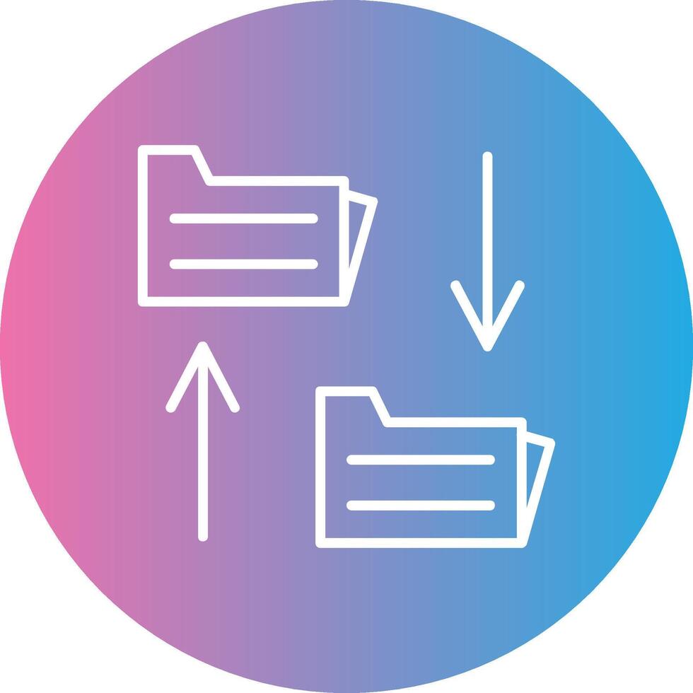 File Sharing Line Gradient Circle Icon vector
