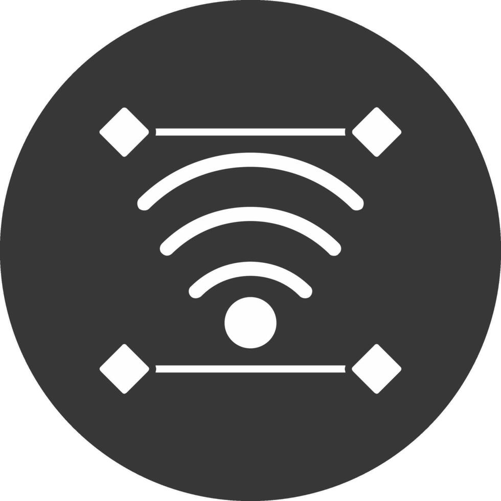 Wireless Glyph Inverted Icon vector