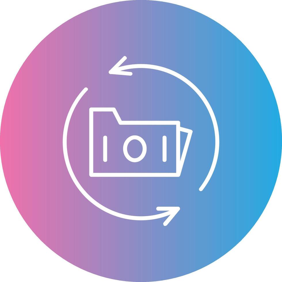 Data Backup Line Gradient Circle Icon vector